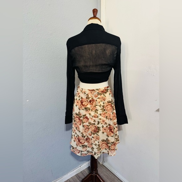Compagnie Internationale Express Vintage Floral A-Line Y2K Ruffled Boho Skirt M - Picture 8 of 17